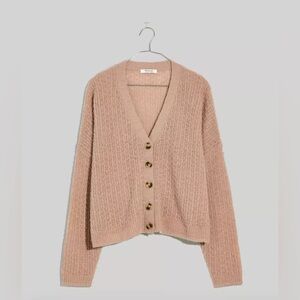 Madewell Mayfair Cardigan in Heather Blush - XS - Button Down